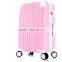 Big double wheels zipper eminent travel trolley pink smart suitcase