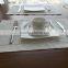 elegant bleached cotton&linen pressure lace rectangular placemat