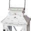 white wood candle lantern with wire handle