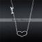 Hollow Heart Pendant Necklace Stainless Steel Charm Chain Necklace Dubai Jewelry