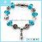 Yiwu New 925 Sterling Silver Colorful Beads Zinc Alloy Bracelet