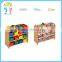 Wholesale high quality wood material 4 layers children display storage toy shelf wooden basket storage unit