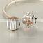 X373 Globalwin 925 Sterling Silver Ankh Bead Landing Charms Paved with Crystal Pendants