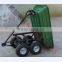 Enclosed garden poly cart with pneumatic wheels