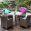 Brown Outdoor Rattan Coffee Table, Plastic Table and Chair