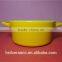 Stocked korean style colorful yellow high ceramic soup pot