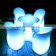 Best Seller Rechargeable 62*66*82cm LED Tables and Chairs for Outdoor Party / Luminous Theme Festival Item
