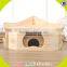 2017 New Design Wooden Double Floor Pet House Lovely Wooden Double Floor Pet House W06F030