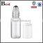 cosmetic fragrance perfume bottle roll on 5ml 10ml 12ml clear stainless steel roller white plastic pp cover bottle perfume