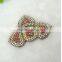 Cheap stock latest custom flower pattern bright crystal shoes upper for ladies shoes decoration