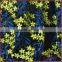 2 colors floral embroidery lace fabric, shining poly plain mesh embroidery fabric