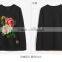 office lady custom t-shirt, printd rose long sleeve t shirt, women t shirt
