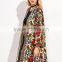 Colorful open front outwear with tribal print Indian women fashion kimono new design