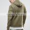 Custom Thumb Hole Dropped Shoulders Hooded Neck Side Slant Pockets Textured Green Men's 100% Cotton Casual Autumn Blank Hoodies