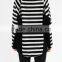 Oversized loose two color striped sweatshirt,sweatshirt extra long