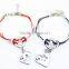 diy custom star and moon charms wax cord couple bracelets 2017 handmade love heart charm wax cord bracelets for her and his gift