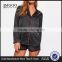 MGOO Custom Embroidery Logo Black Satin Pyjamas Sets For Women Long Sleeves Buttons Shirt Long Pants Nightwear