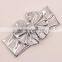 Cool baby girls metal color headband 2017 newborn kids elastic cotton hair band bows hair accessories