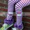 Toddler Girls 95% Cotton 5% Spandex Icing Legging Purple And White Striped Pants