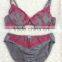 Young Ladies Stylish Soft Cup Lace Gray Sexy Women Bra Panty Sets