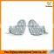 2017 new fashion inlay zircon Platinum plating love heart earrings