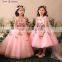 XXLF190 3D butterfly patterns long kids girls puffy party dresses for 6 year old girl lovely dresses