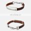 customized letter alloy leather Bracelet for weman