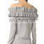 Ladies Sexy Knitted Women Off Shoulder Sweater With Lace