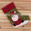 26CM Medium 3D Embroidery Cartoon Decoration and Gift Christmas Stockings with Snowflakes Printing - Santa Claus