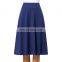 Kate Kasin Occident Women's High Stretchy Navy Cotton High Waist A line Flared Skirt KK000279-2