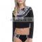 custom made black crop top rash guard women wholesale