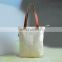 1 pcs Custom printed 16oz cotton canvas tote bag lether handles