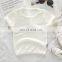 Solids Color T Shirt 0-12 Years Kids Girls Rib Cotton Short Sleeve Soft T shirt
