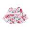 Kids Girls Floral long Short Sleeve Ruffle Blouse + kids Ripped Jeans Baby Clothing Set outfits 0-4years