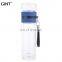 Portable business double wall insulated glass drinking bottle with lift ring