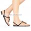 Black ankle strap flat sandals women shoes