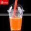 Disposable plastic drink cup lid with spiral straw