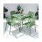 Dining Table And 4 Chairs Metal Dining Single Bench Chair And Table With Green Color