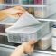 Plastic Storage Containers Square Food Storage Organizer Boxes with Lids for Refrigerator Fridge Cabinet Desk