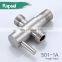 Made in China stainless steel 304 angle valve double outlet Cock Valve