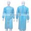 Disposable non woven isolation gown knitted elastic sleeve comfortable visit gown