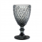 Grey Colored  Drinking Type And Wine Glass Different Embossed Pattern Glass Goblet