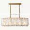 Hengzhi Medieval Vintage Geometric Pendant Crystal Glass Hanging Lighting LATTICE RECTANGULAR CHANDELIER for Hotel Living Room