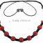 hotselling 13 pcs red rhinestone clay beads shamballa necklace good quality