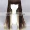 High Quality 65cm Medium Long Straight Brown&Gray Color Mixed Lolita Wig Synthetic Anime Wig Cosplay Hair Wig Party Wig                        
                                                Quality Choice