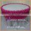 TR006C fancy design fuschia rose red ruffled organza wedding table runner                        
                                                Quality Choice