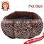 Footprint Leopard Pet Dog Cat Bed House Kennel Doggy Warm Cushion Basket S