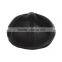 Genuine leather black size fitted ivy caps for wholesale