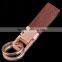 Best gift genuine leather double rings key holder for men women