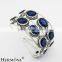 Hermosa Jewelry 925 Sterling Silver Blue Topaz Bracelets Bangles CUFF Woman Fashion Jewelry
